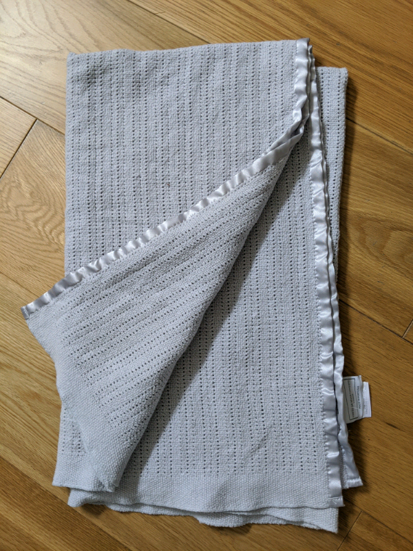 white company baby blanket